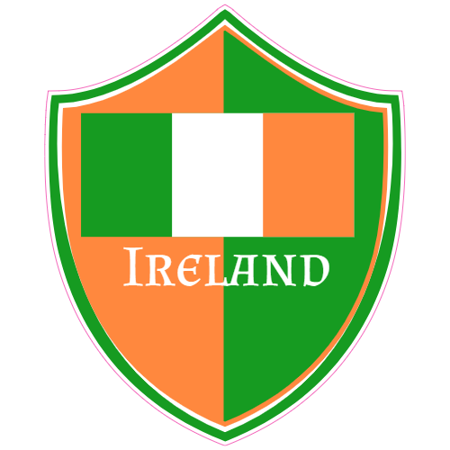 Ireland-Flag-Shield-Shaped-Sticker